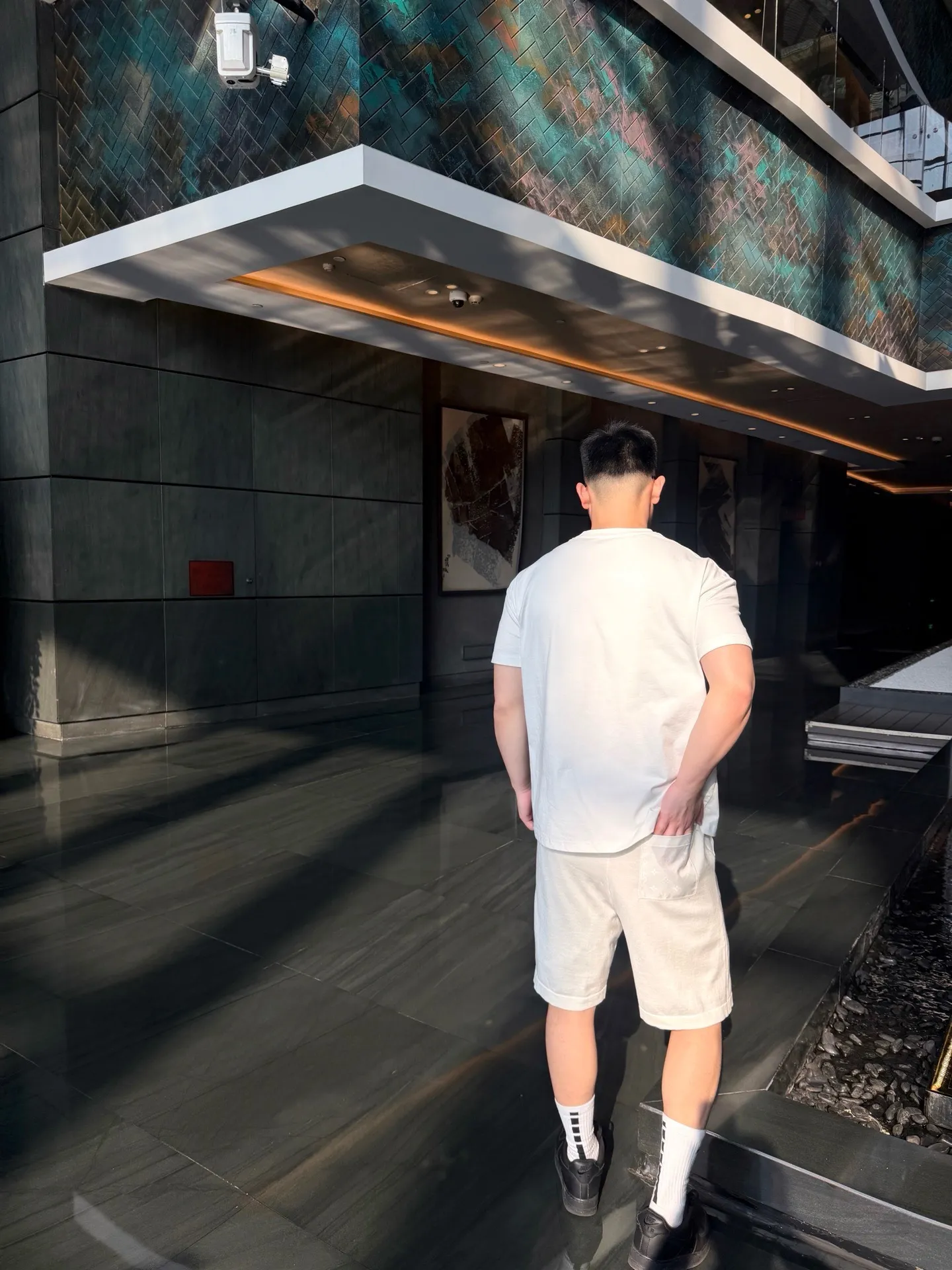 Louis Vuitton/Louis Vuitton presbyopic nylon patch pocket knitted shorts